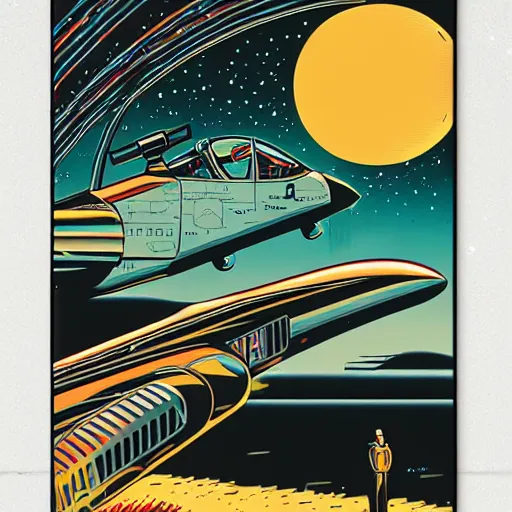 Image similar to jet pilot falling through a tunnel made of time and space by dan mumford by hiroshi nagai