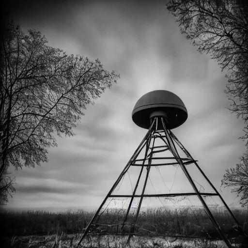 Prompt: abandoned cold war radar installation, polaroid, 4 k, 8 k, hdr, art - station