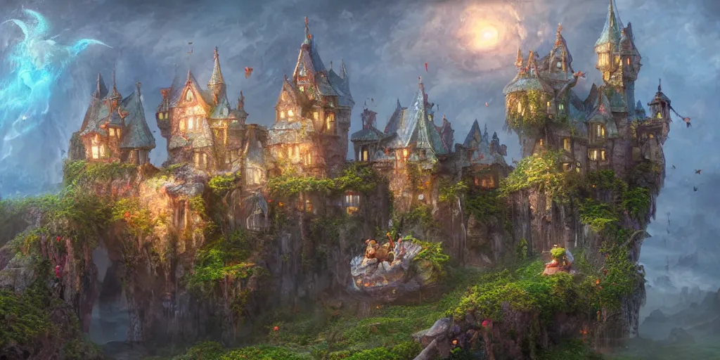 Image similar to a fairy castle, extremely detailed oil painting, unreal 5 render, fantasy digital art, octane render, beautiful composition, trending on artstation, award-winning photograph, masterpiece