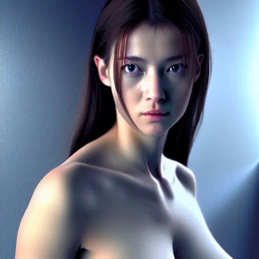 Image similar to hyperrealism photography computer simulation visualisation of parallel universe cgi anime scene with beautiful highly detailed woman by caravaggio