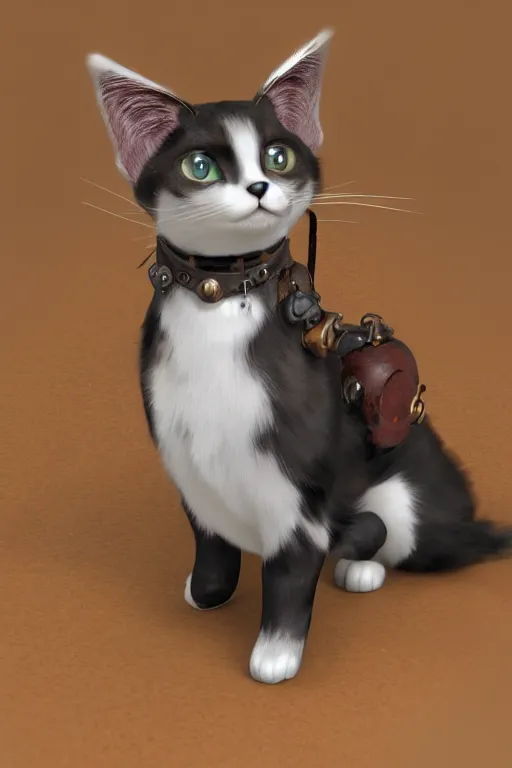 Prompt: A cute Steampunk calico cat, unreal engine, octane render