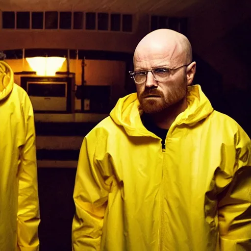 Image similar to Jesse Pinkman and Walter White join a cult together