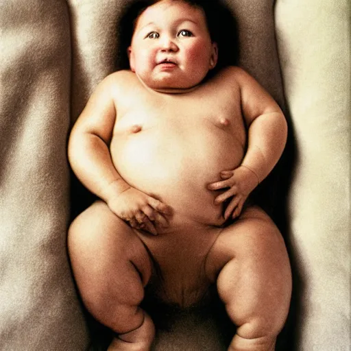 Prompt: boudoir photo of a chunky monkey, by Annie Leibovitz