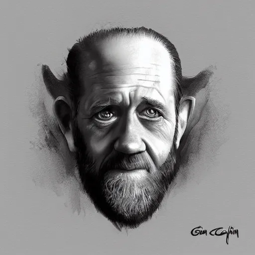 Prompt: Anna Dittmann painting of George Carlin, trending on art station