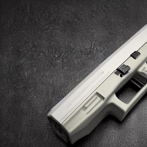 Image similar to Octane render of a Glock 18 against a white background, 4k, ultra HD