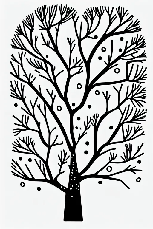 Image similar to doodle scandi winter tree, sticker - art, svg vector, adobe - illustrator