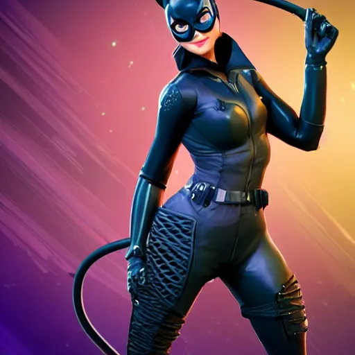 Prompt: Catwoman as a fortnite character