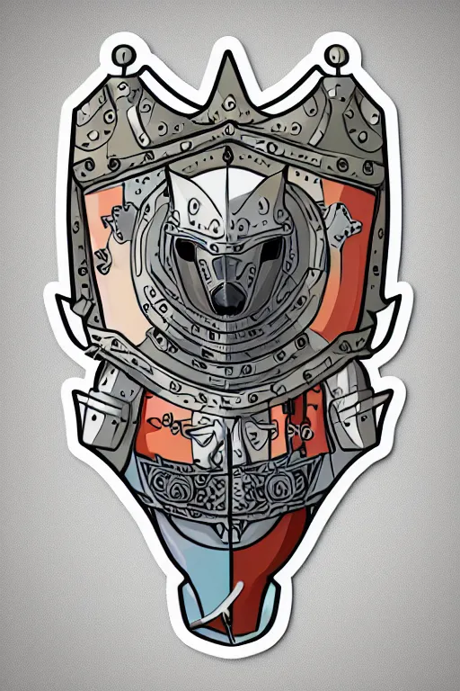 Image similar to Portrait of a polar bear in medieval armor, knight, medieval, sticker, colorful, illustration, highly detailed, simple, smooth and clean vector curves, no jagged lines, vector art, smooth