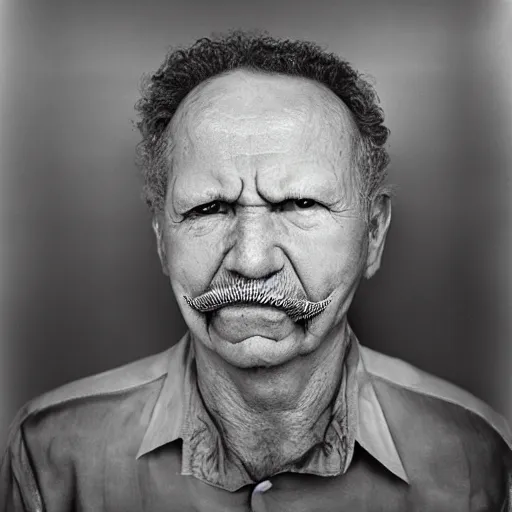 Prompt: evil ron huldai, award winning portrait photography