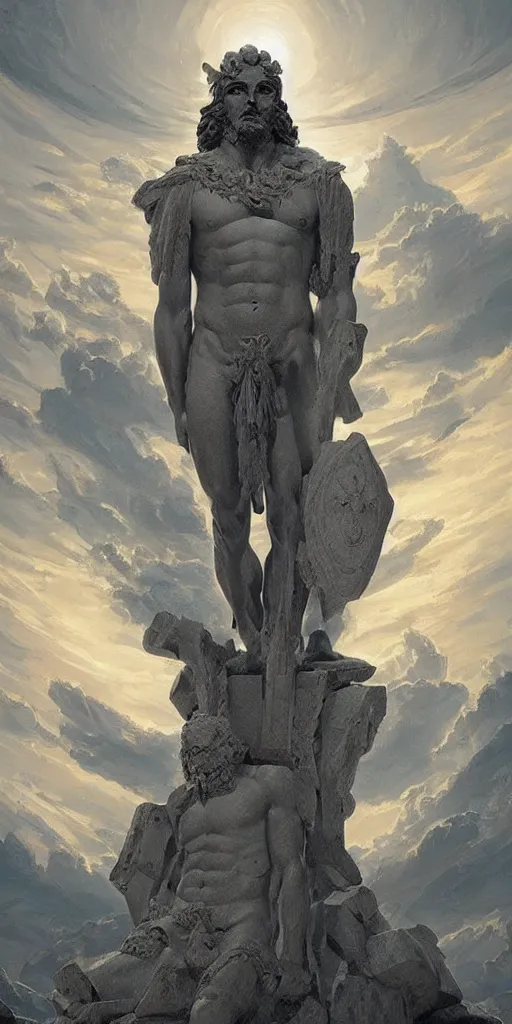 Prompt: symmetry!! greek god statue surrounded by the anunaki, very detailed, perfect lighting, perfect composition, 4 k, artstation, artgerm, derek zabrocki, greg rutkowski