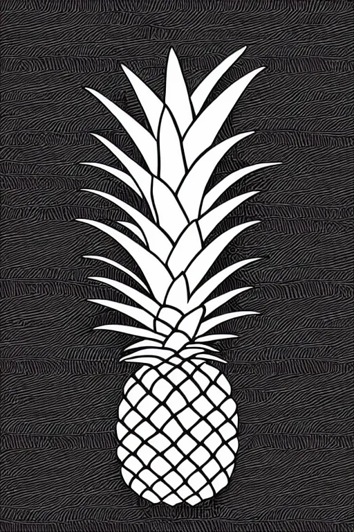 Image similar to minimalist boho style art of an ananas, illustration, vector art