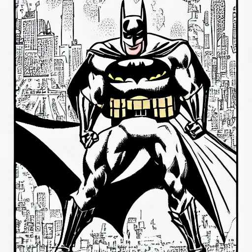 Image similar to a Batman coloring page