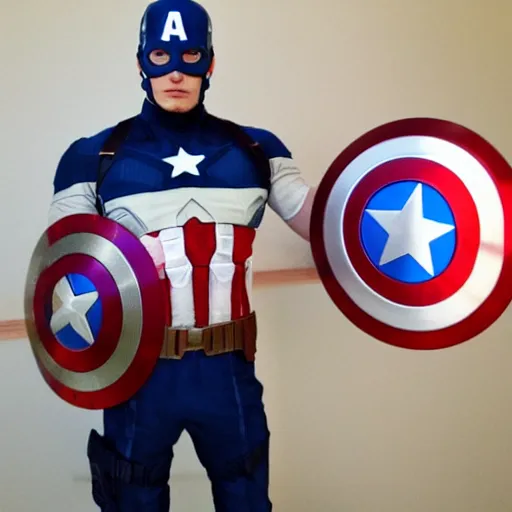 Image similar to the dude as captain america