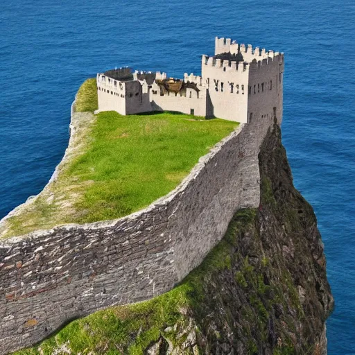 Prompt: an impenetrable fortress castle on a cliff