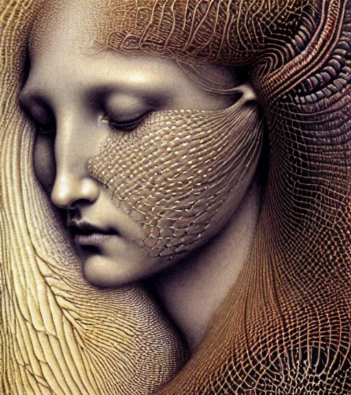 Prompt: detailed realistic beautiful spring goddess face portrait by jean delville, gustave dore, iris van herpen and marco mazzoni, art forms of nature by ernst haeckel, art nouveau, symbolist, visionary, gothic, neo - gothic, pre - raphaelite, fractal lace, intricate alien botanicals, ai biodiversity, surreality, hyperdetailed ultrasharp octane render