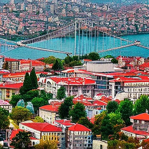 Prompt: 'a beautiful photography of Istanbul Technical University in a dreamland, there are no dormitory issues'