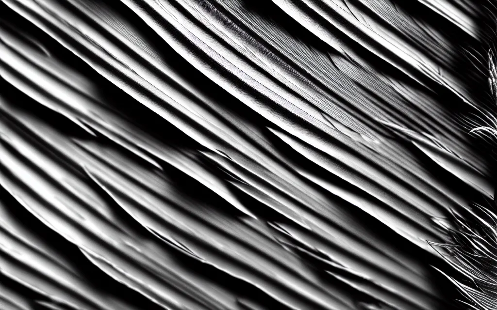 Image similar to close up of feathers, high contrast cinematic lighting, ambient occlusion render, duotone, detailed