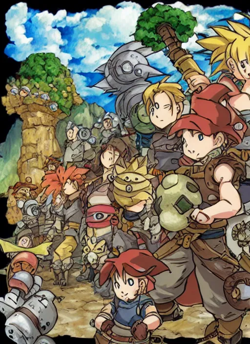 Prompt: chrono trigger in the style of studio ghibli