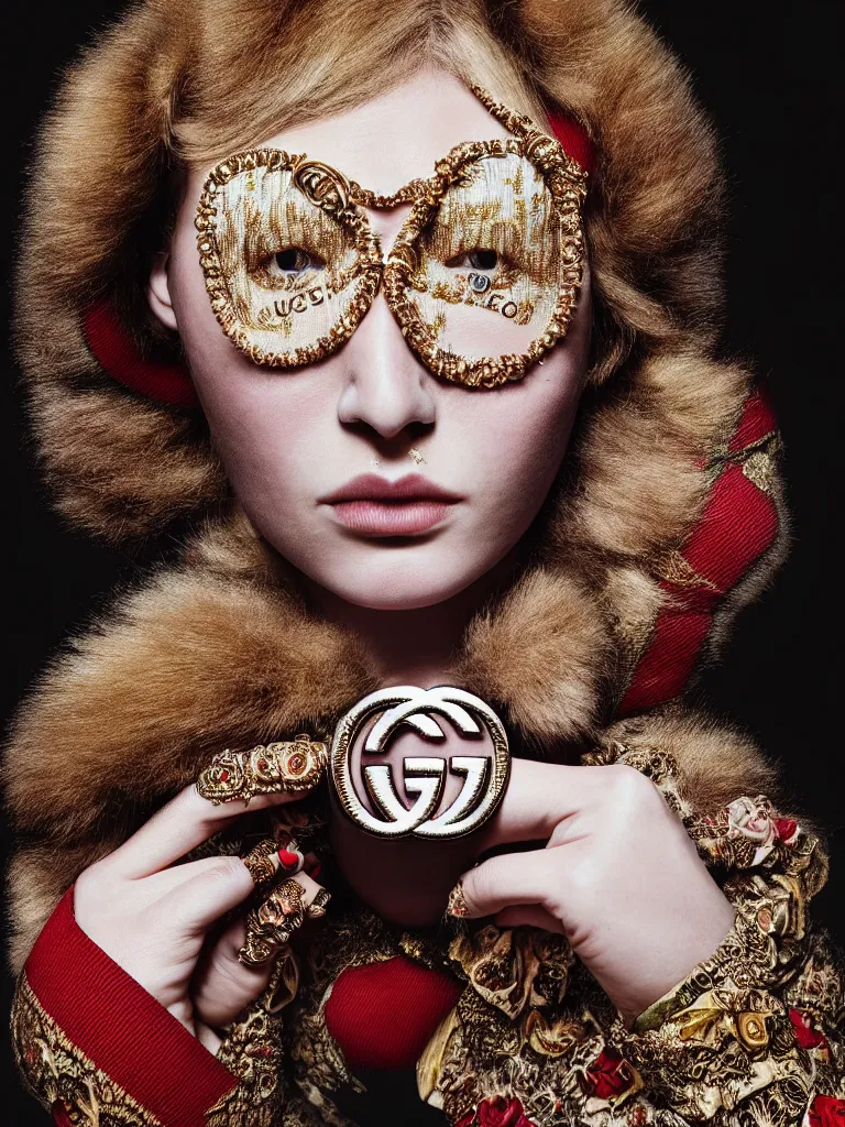 Image similar to gucci portrait, very beautiful, highly detailed, intricate, photography