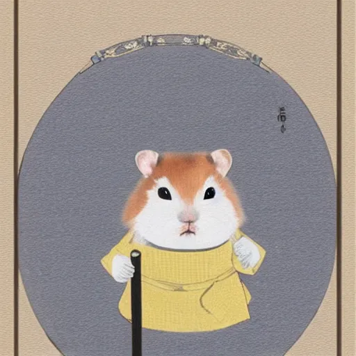 Prompt: japanese hamster samurai