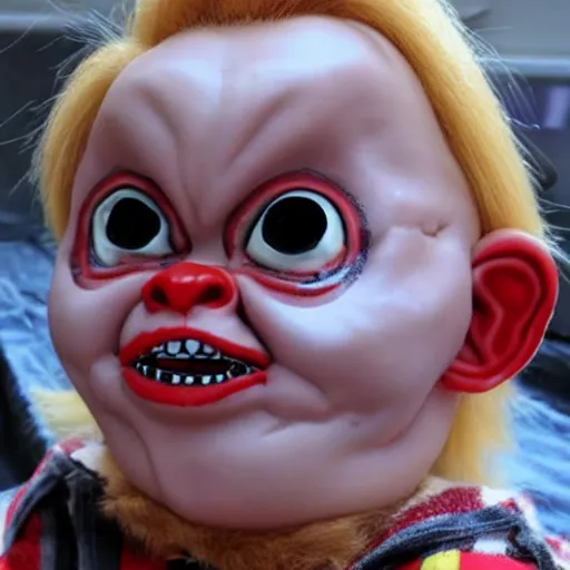 Image similar to screaming chucky doll made of ice cream