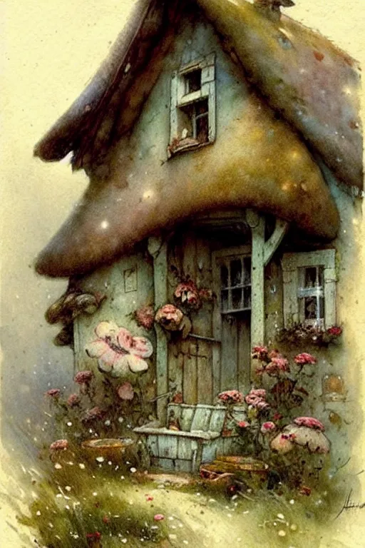 Image similar to (((((1950s fairy tale cottage . muted colors.))))) by Jean-Baptiste Monge !!!!!!!!!!!!!!!!!!!!!!!!!!!