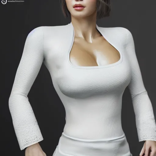 Image similar to muscular oiled woman wearing white ao dai, fat, ultra realistic, concept art, intricate details, highly detailed, photorealistic, octane render, 8 k, unreal engine.