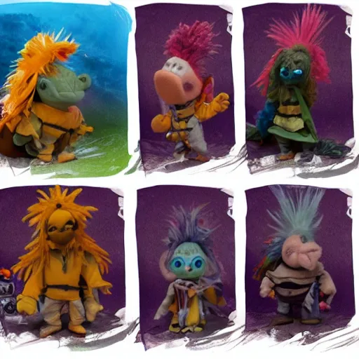 Image similar to fraggle rock as elden ring characters