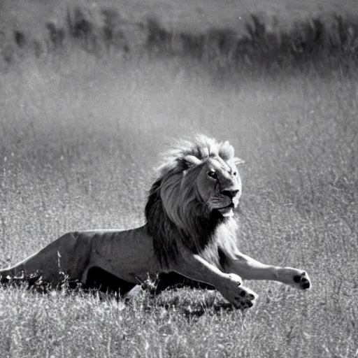 Prompt: Lion pouncing on watermelon, award winning nature photo, 1993