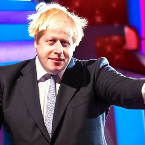 Prompt: boris johnson dancing on americas got talent, 4 k photograph