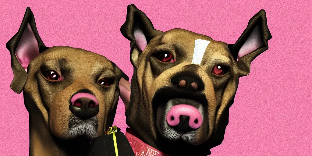 Image similar to portrait of snoop dogg as a literal dog with a hat, digital art, unreal engine