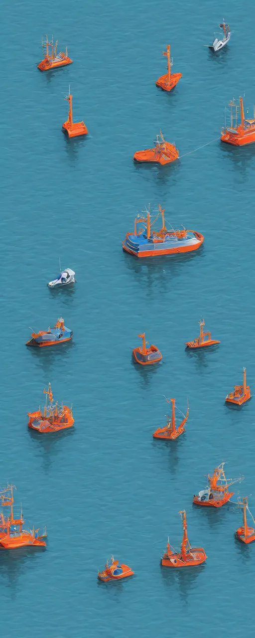 Image similar to fishing vessels in the bay lowpoly