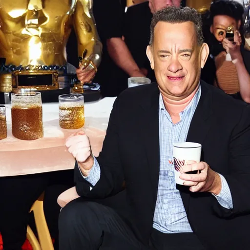 Prompt: tom hanks sipping on tea