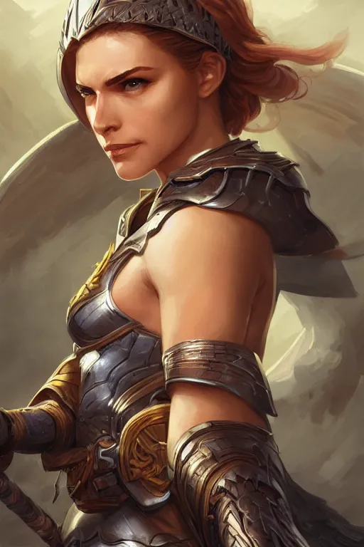 Image similar to amazon valkyrie athena, d & d, fantasy, portrait, highly detailed, headshot, digital painting, trending on artstation, concept art, sharp focus, illustration, art by artgerm and greg rutkowski and magali villeneuve