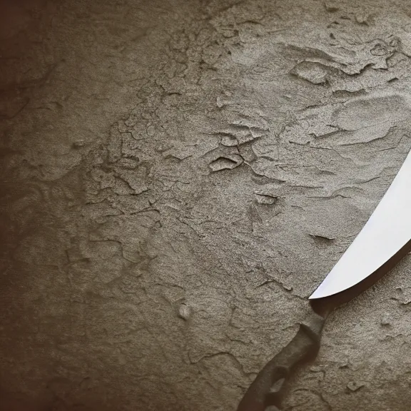 Image similar to fantasy knife, splash art, movie still, cinematic lighting, dramatic, octane render, long lens, shallow depth of field, bokeh, anamorphic lens flare, 8k, hyper detailed, 35mm film grain