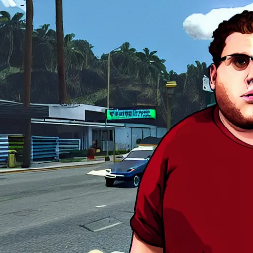 Image similar to jonah hill as a gta san andres character