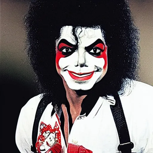 Image similar to “ michael jackson as bozo the clown”