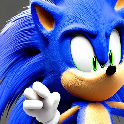 Image similar to a mugshot of sonic the hedgehog, photorealistic, rtx on