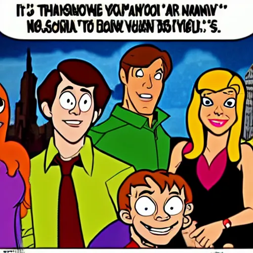 Image similar to it's always sunny in philadelphia, scooby doo cartoon style