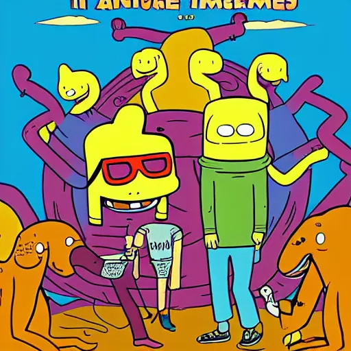 Image similar to adventure time in 1 9 7 0 in the style of r crumb and pendleton ward