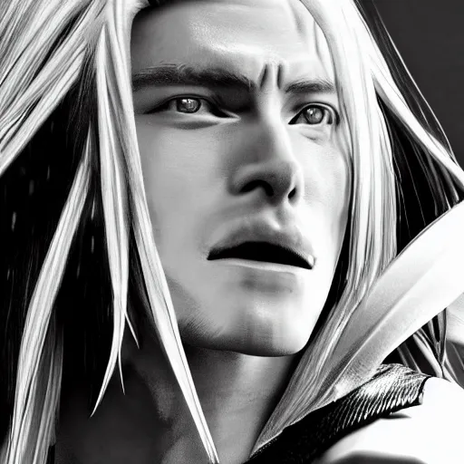 Image similar to A photo of sephiroth, award winning photography, 50 mm, perfect faces.