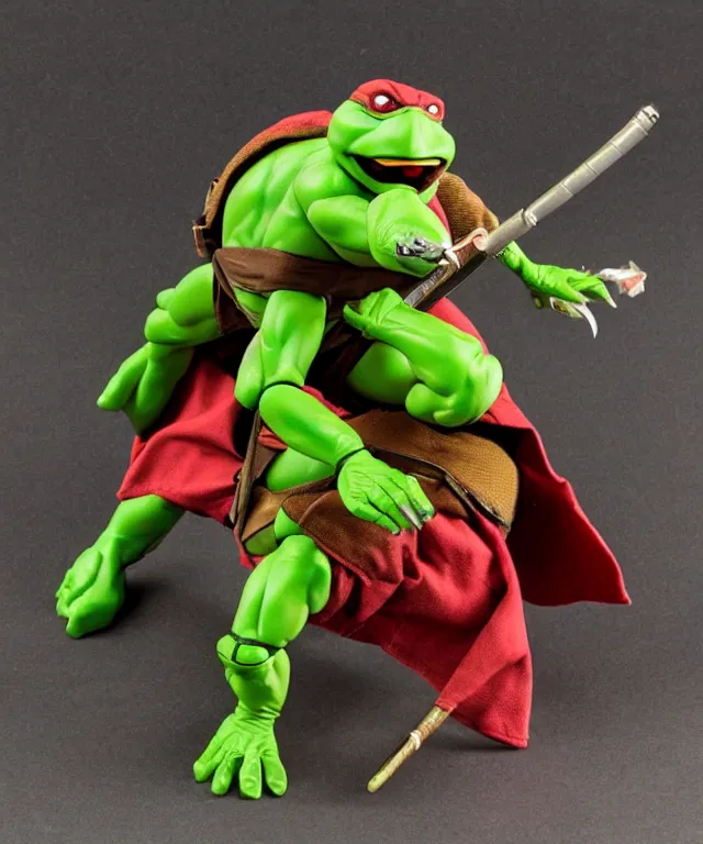 Image similar to a teenage mutant ninja turtle raphael neca toy