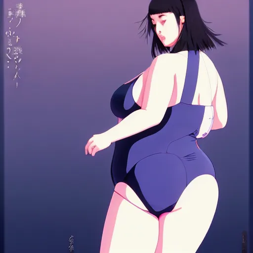 Image similar to a beautiful plus sized model japanese natalie portman, alluring plus sized model, wearing mayan leotard with overalls, street fashion hip hop style with mayan patterns, aztec street fashion, gapmoe yandere grimdark, trending on pixiv fanbox, painted by greg rutkowski makoto shinkai takashi takeuchi studio ghibli, akihiko yoshida