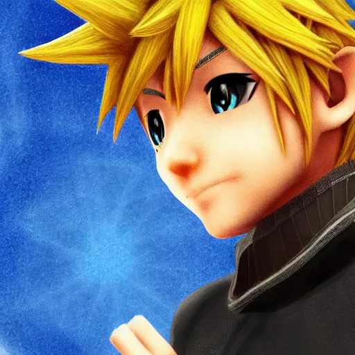 cloud strife face kingdom hearts