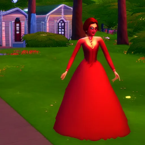 Image similar to the red queen in the sims