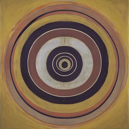 Image similar to triads of ascent by hilma af klint, oil and gold leaf on canvas, high resolution, masterpiece