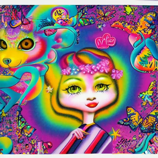 Image similar to Lisa Frank collaboration with Mark Ryden