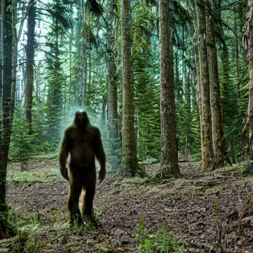 Image similar to National Geographic photo of Sasquatch in the forest