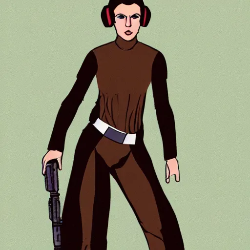 Image similar to digital full body portrait of young princess leia