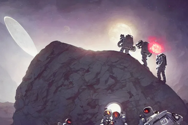 Image similar to a beautiful artwork illustration, astronauts with flashlights stand in front of a giant obsidian monolith on the moon, by greg rutkowski and jesper ejsing and raymond swanland, featured on artstation, wide angle, vertical orientation